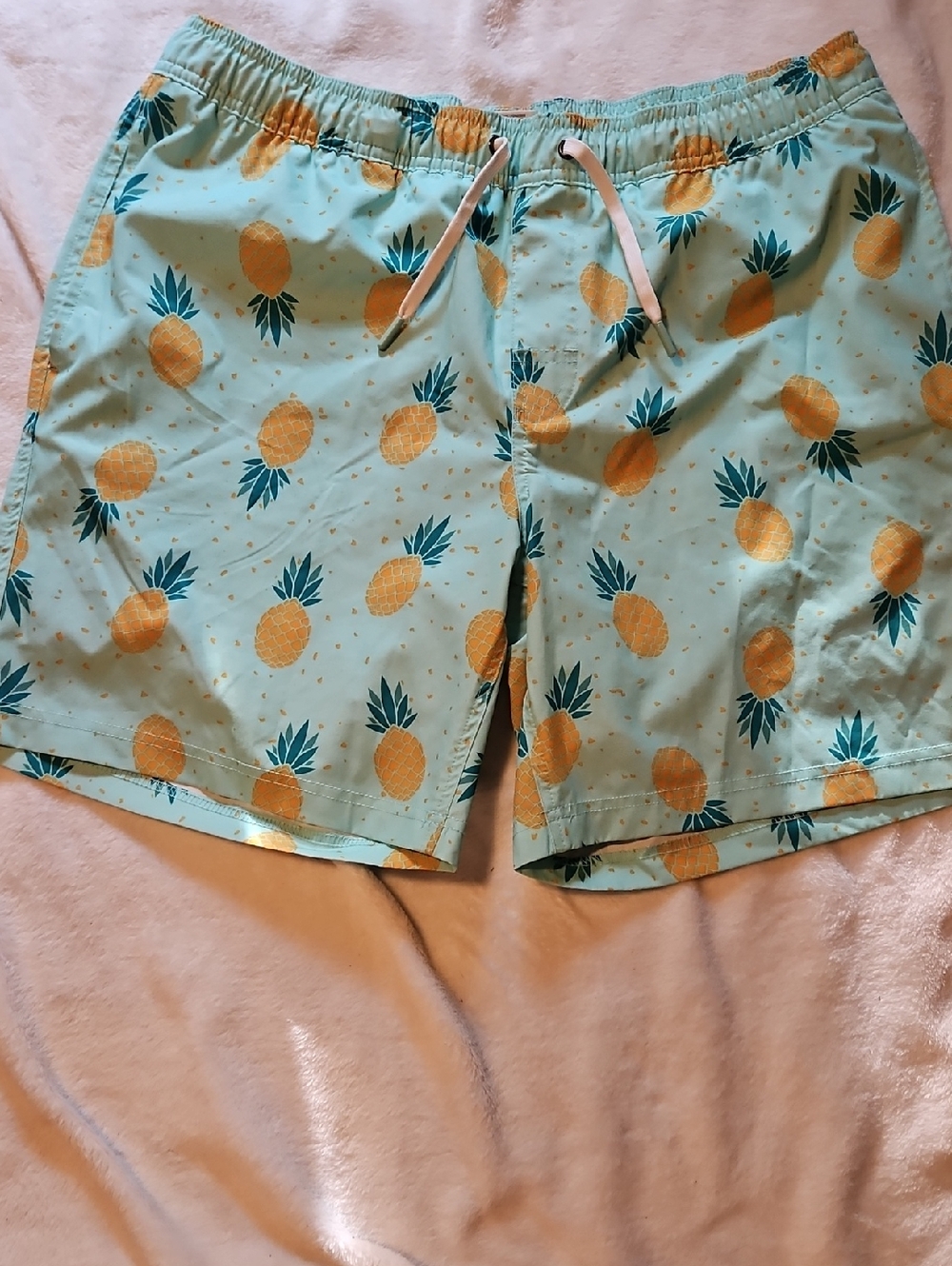 Men's Pineapple Print Swim Shorts - Light Aqua
